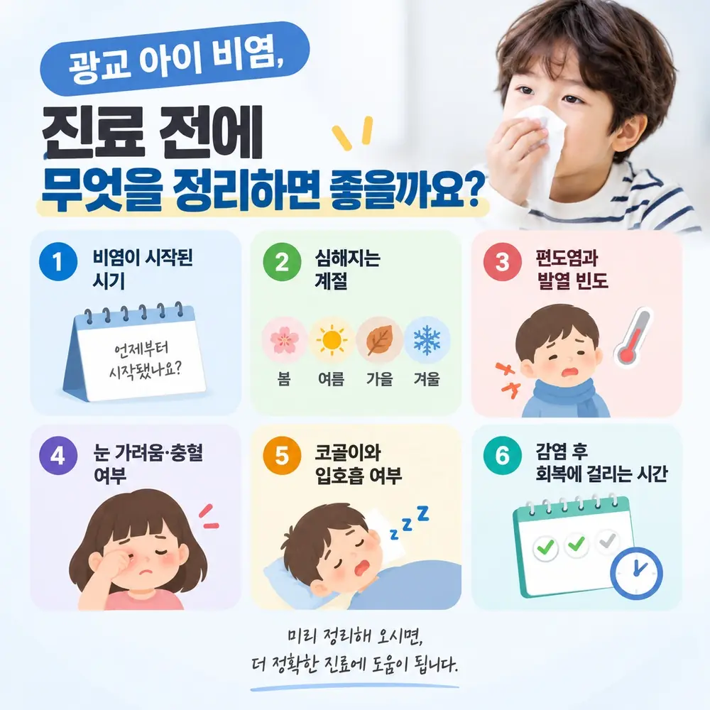 아이 비염 진료 전 확인할 6가지 항목